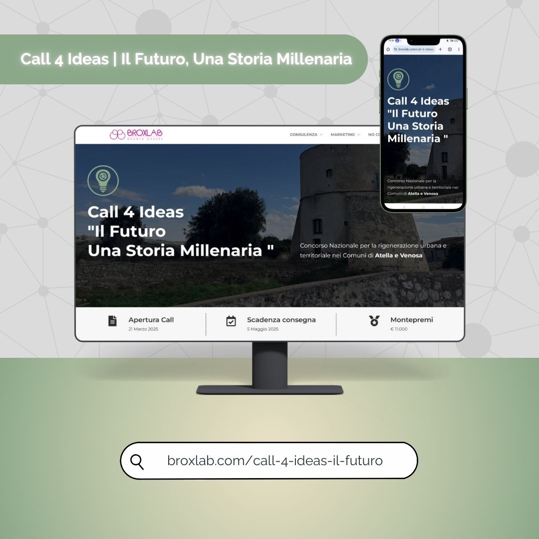 Call For Ideas_Il Futuro, una storia millenaria_landing page Broxlab_Tiziano Mancusi Web Designer Basilicata