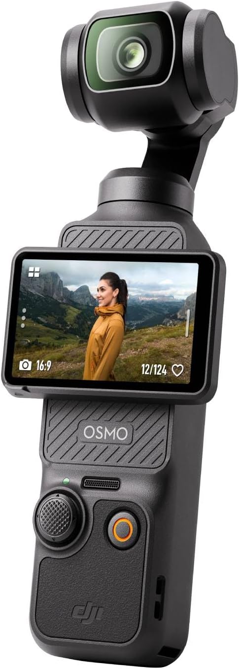 DJI Osmo Pocket 3, Fotocamera per Vlog con CMOS da 1'', 4K/120fps, Stabilizzazione a 3 Assi, Messa a Fuoco Rapida, Tracciamento di Volti/Oggetti, Touchscreen Ruotabile da 2", per Fotografia, Youtube
