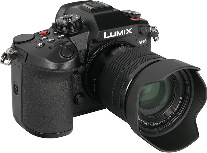 Panasonic LUMIX DC-GH6, Fotocamera Mirrorless con Sensore MOS 4/3 25.2 MP, 5.7k Apple Pro Res Senza Limiti Registrazione, Video C4K/4K 4:2:2 10-bit, Doppio Stabilizzatore 5-assi, 12-60mm F3.5-5.6 Lens