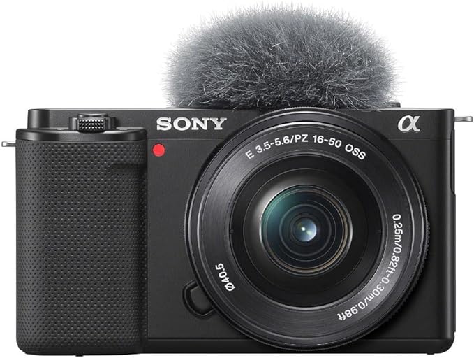 Sony Alpha ZV-E10 - Kit Vlog Camera ad Ottiche Intercambiabili + Obiettivo 16-50mm, APS-C, Schermo ad Angolazione Variabile per Vlog, Video 4K, Real-time Eye Autofocus, Nero